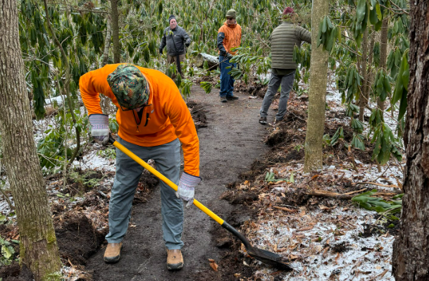 trail_maintenence_big_stony2 A group of TU members do trail maintenance.